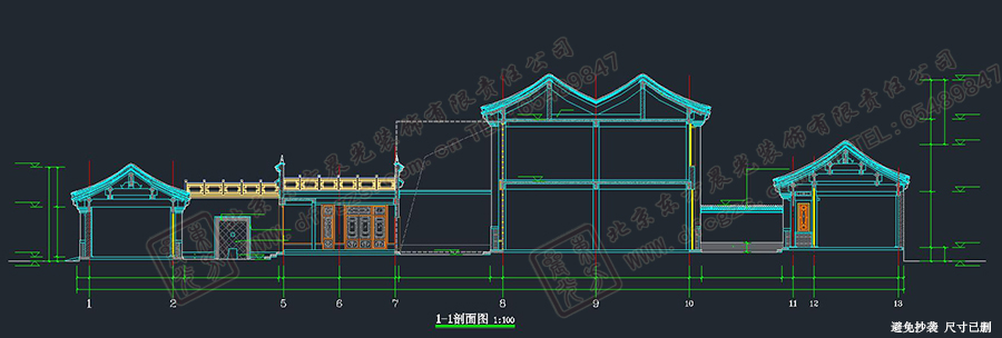 徽派三進(jìn)中式建筑裝修