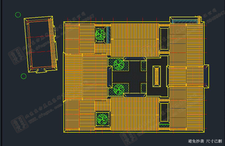 四合院屋頂平面圖