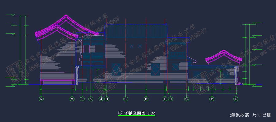 二進(jìn)四合院施工圖