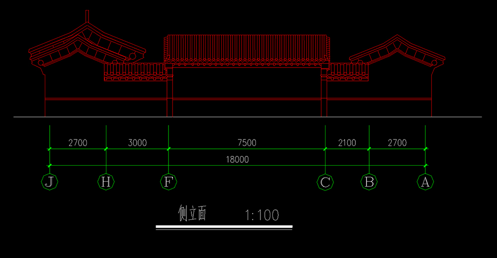 仿古四合院施工圖